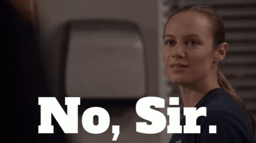 Woman in Blue Shirt Saying No Sir