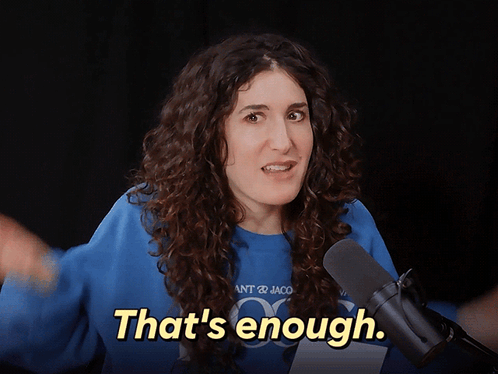 Woman In Blue Shirt Saying That's Enough GIF