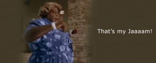 Woman In Blue Shirt That's My Jaaaam GIF