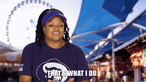 Woman in Blue Shirt That Says That S What I Do