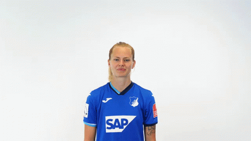 Woman in Blue Shirt with Sap