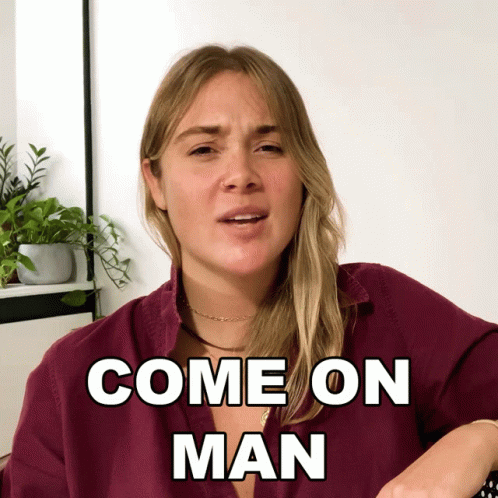 Woman In Blue Sweater Saying You Can Never Trust A Man GIF