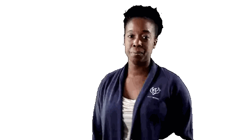 Woman in Blue Sweater with Ep Logo