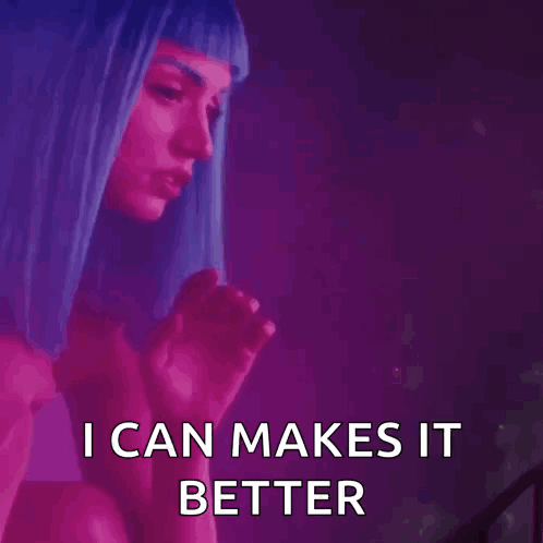 Woman in Blue Wig Says I Can Make It Better
