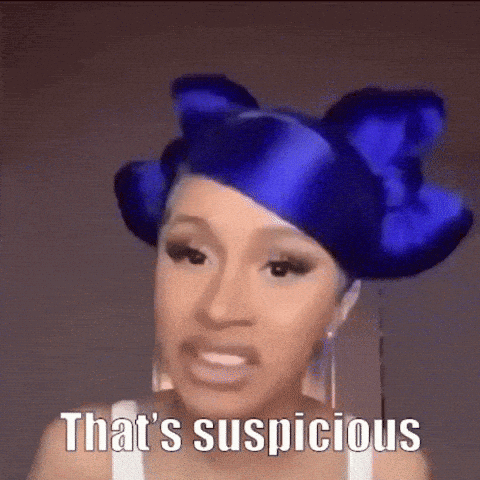Woman in Blue Wig Talking