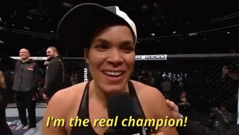 Woman in Boxing Ring I m the Real Champion