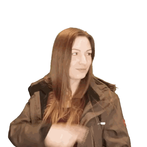 Woman in Brown Jacket and Red Shirt