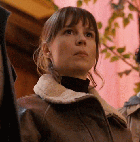 Woman in Brown Leather Jacket