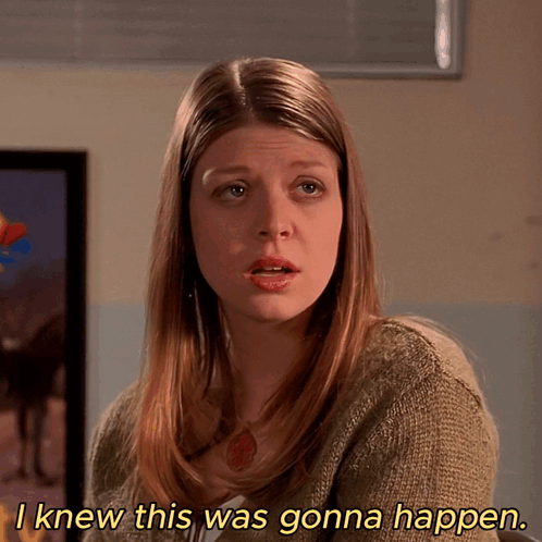 Woman In Brown Sweater Saying I Knew This Would Happen GIF