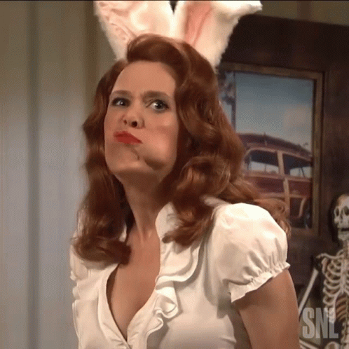 Woman in Bunny Ears and SNL Shirt