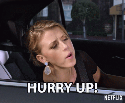 Woman In Car Saying Hurry Up GIF