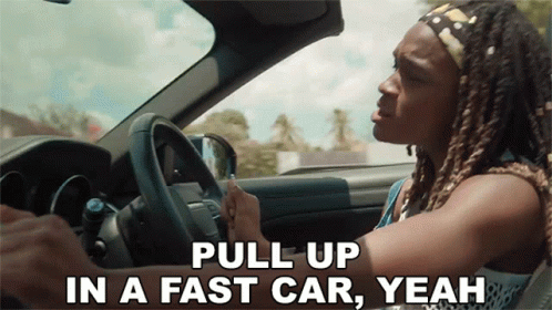 Woman In Car Saying Pull Up GIF