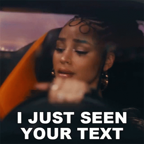 Woman in Car Says I Just Seen Your Text