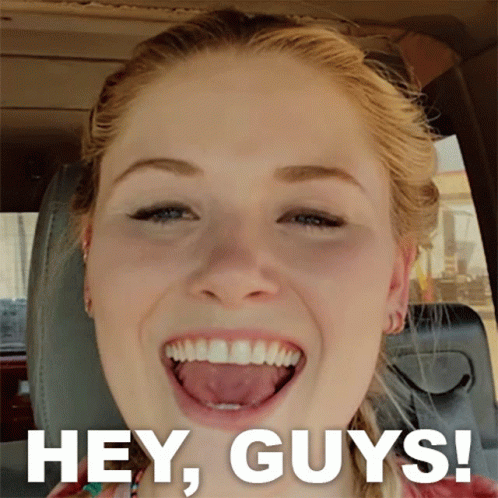 Woman in Car Tongue Out Hey Guys