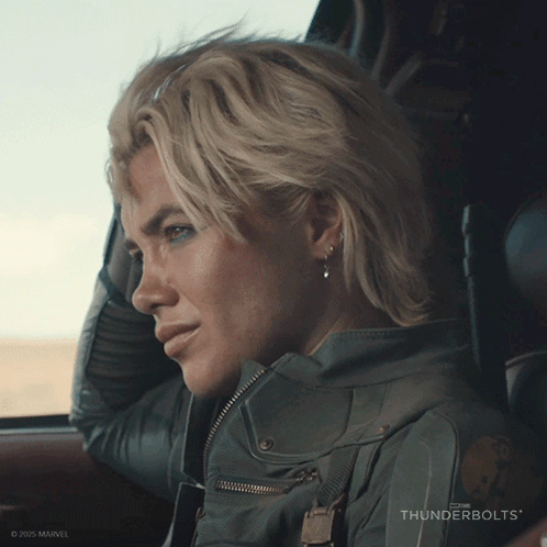 Woman In Car With Thunderbolts GIF