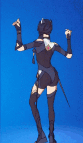 Woman in Cat Suit With Arms Outstretched