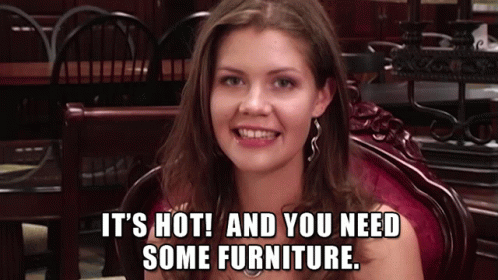 Woman In Chair It's Hot You Need Furniture