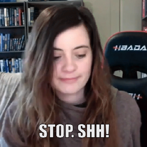 Woman In Chair Stop Shh GIF