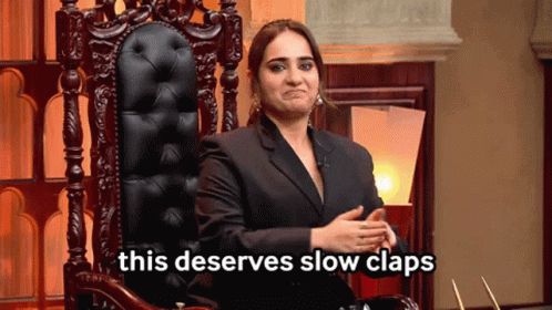 Woman in Chair This Deserves Slow Claps