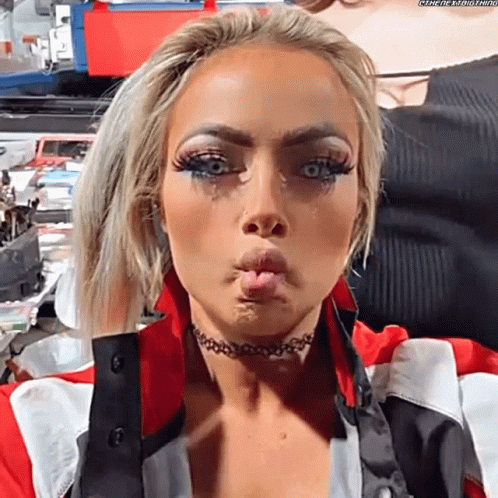 Woman in Choker Making Funny Face