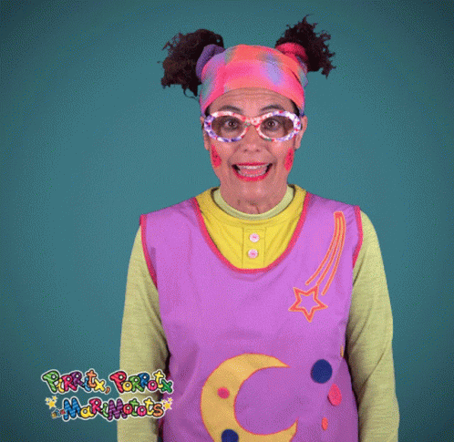 Woman in Clown Costume With Crescent Moon on Vest