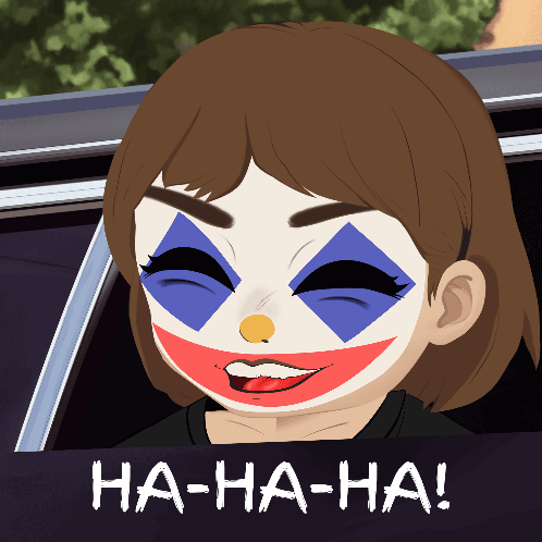 Woman in Clown Mask Ha Ha Ha