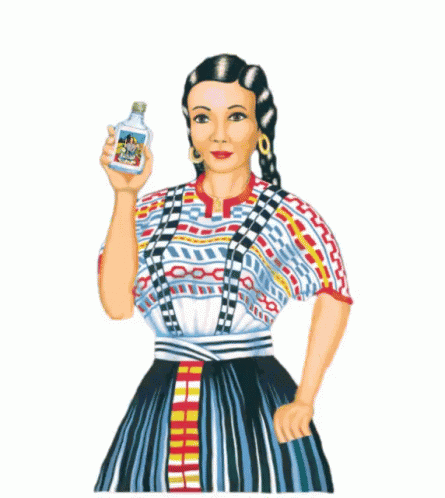 Woman in Colorful Dress Holding Tequila