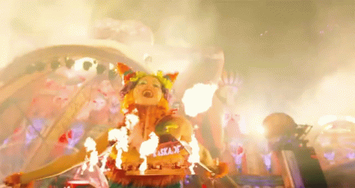 Woman In Costume With Asha Sign GIF