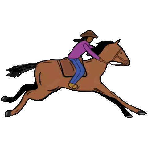 Woman in Cowboy Hat Riding Horse