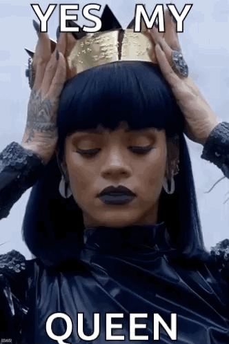 Woman In Crown Saying Yes My Queen GIF