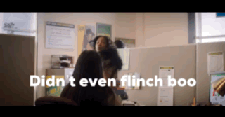 Woman In Cubicle Didn't Even Flinch Boo GIF