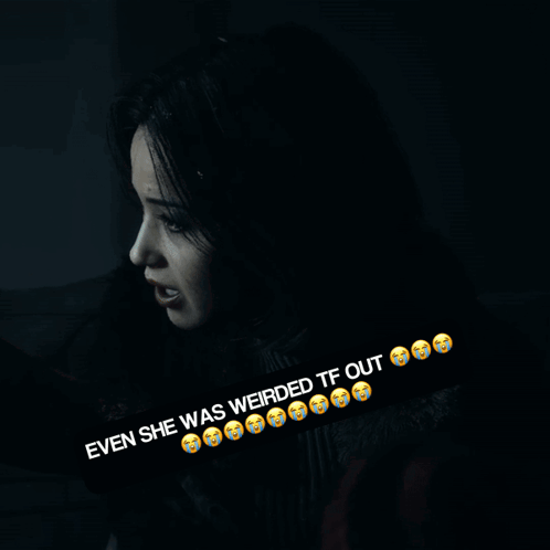 Woman In Dark Room Even She Was Weirded TF Out GIF