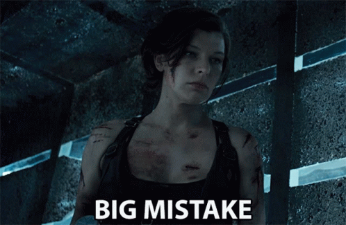 Woman in Dark Room Saying Big Mistake