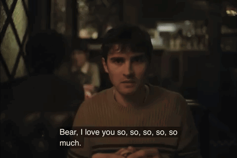 Woman in Dark Room Says Bear I Love You So Much