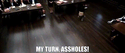 Woman In DEA Shirt At Microphone Saying My Turn GIF