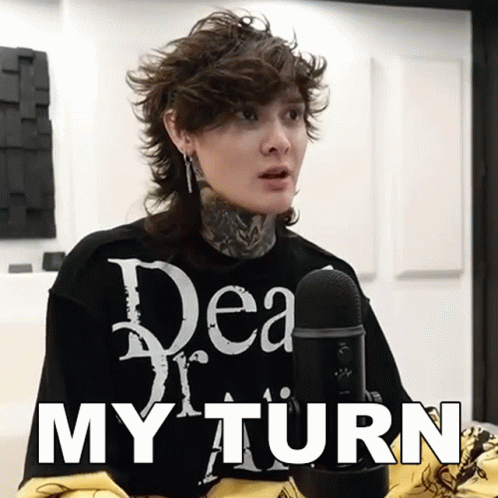 Woman In DEA Shirt Saying My Turn At Mic GIF