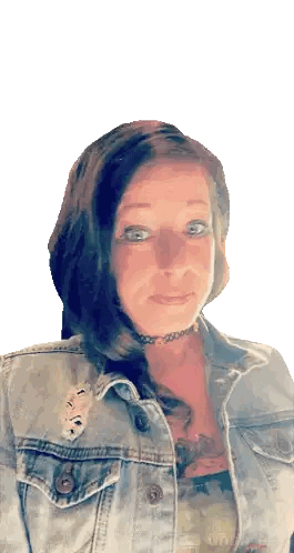 Woman in Denim Jacket and Choker