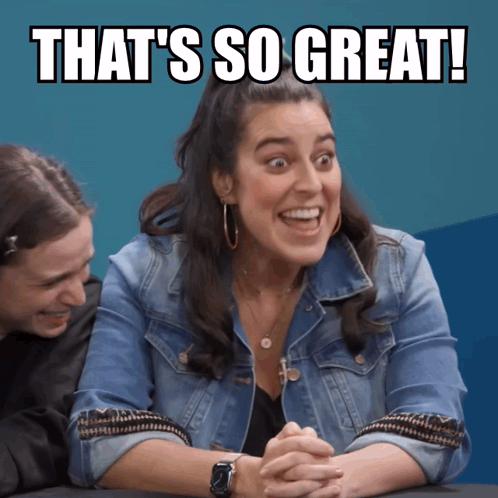 Woman in Denim Jacket Smiling That's So Great