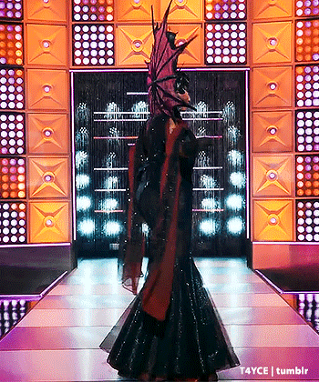 Woman in Dragon Costume Walking Runway