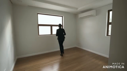 Woman In Empty Room Made In Animotica GIF
