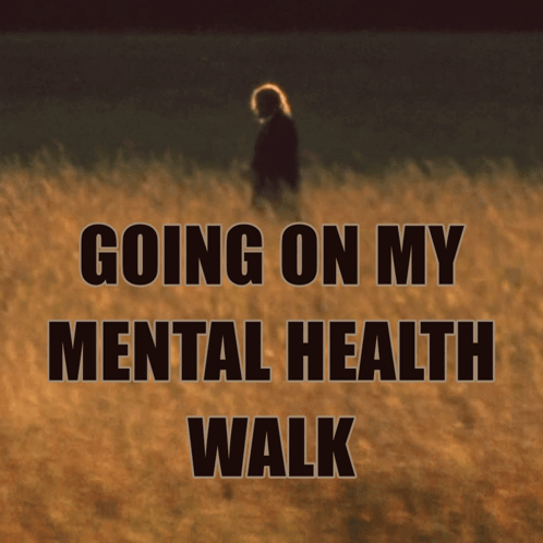 Woman In Field Going On Mental Health Walk GIF