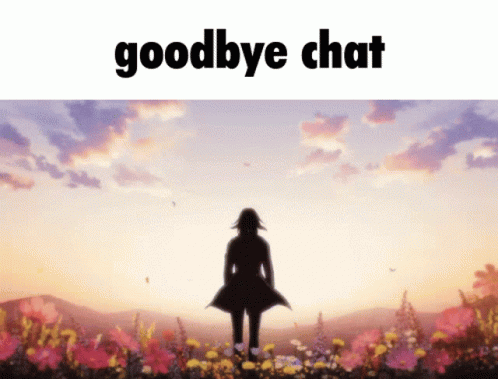 Woman in Field of Flowers Saying Goodbye Chat