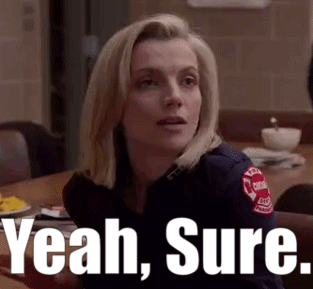 Woman In Firefighter Uniform Saying Yeah Sure GIF