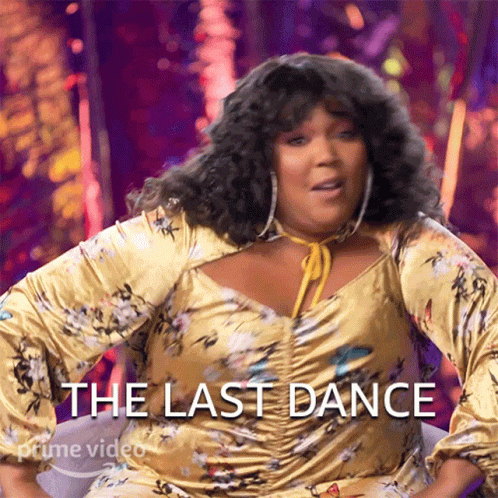 Woman In Floral Dress Dancing The Last Dance GIF