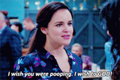 Woman in Floral Shirt Says I Wish You Were Pooping