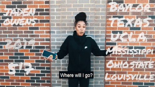 Woman in Front of Brick Wall Saying Where Will I Go