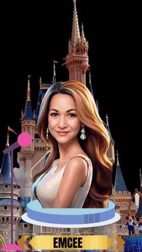 Woman in Front of Castle Emcee