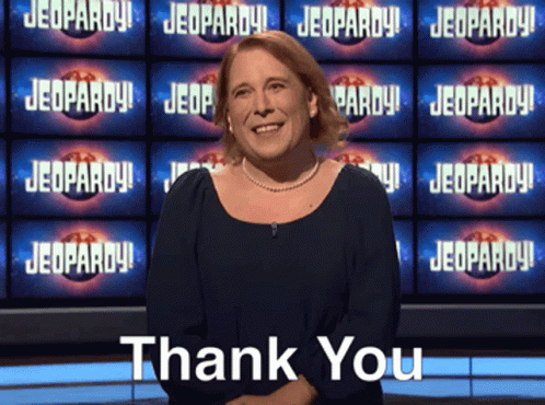 Woman In Front Of Jeopardy Screen GIF
