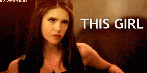 Woman In Front Of Screen Saying This Girl GIF