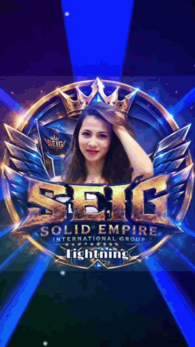 Woman in Front of Seig Solid Empire International Group Lightning Logo